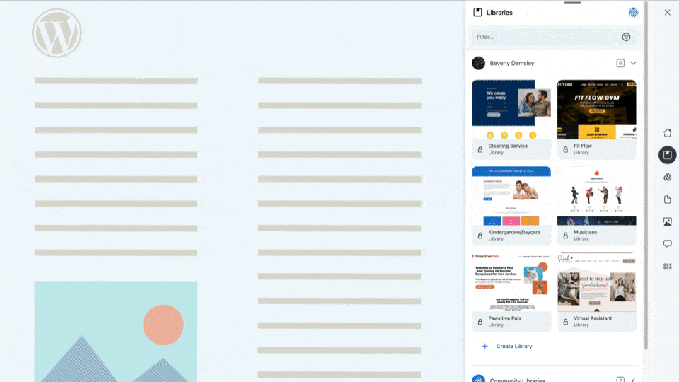 Libraries keep your WordPress assets organized and empower your team with carefree staging to production workflows.