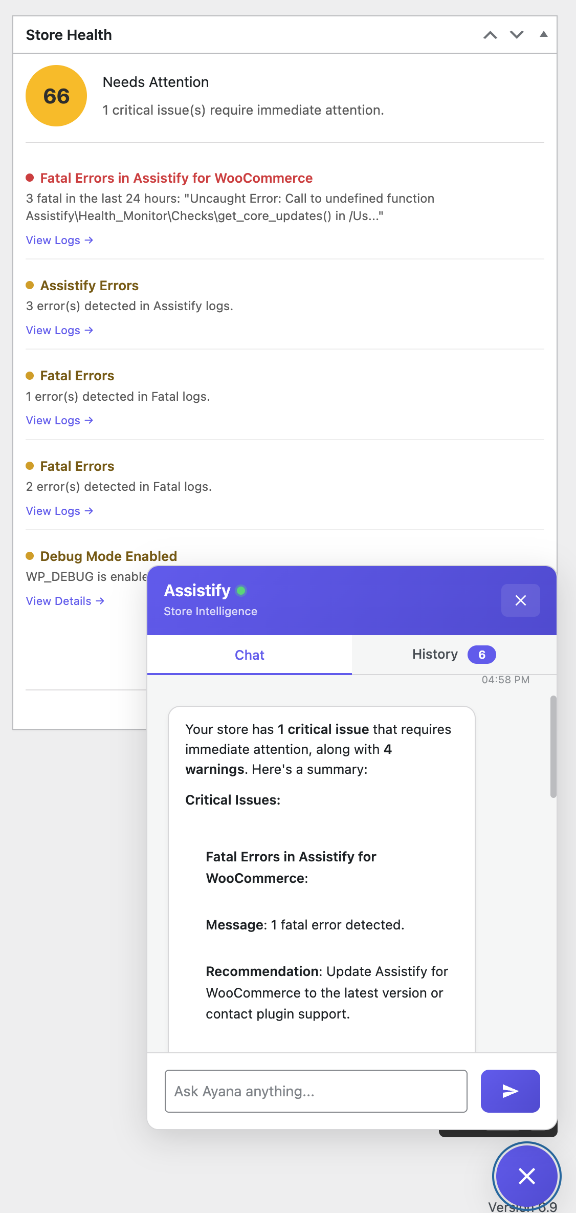 Admin chat: Ask questions about your store in plain English.