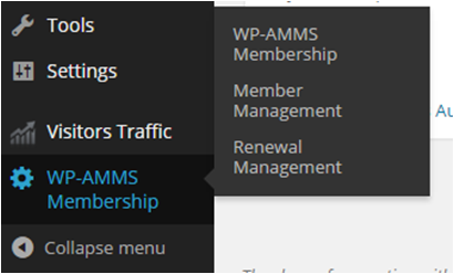 WP-AMMS at WordPress Admin Page