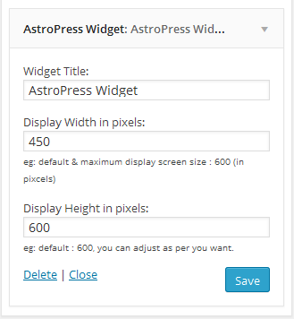 AstroPress Widget