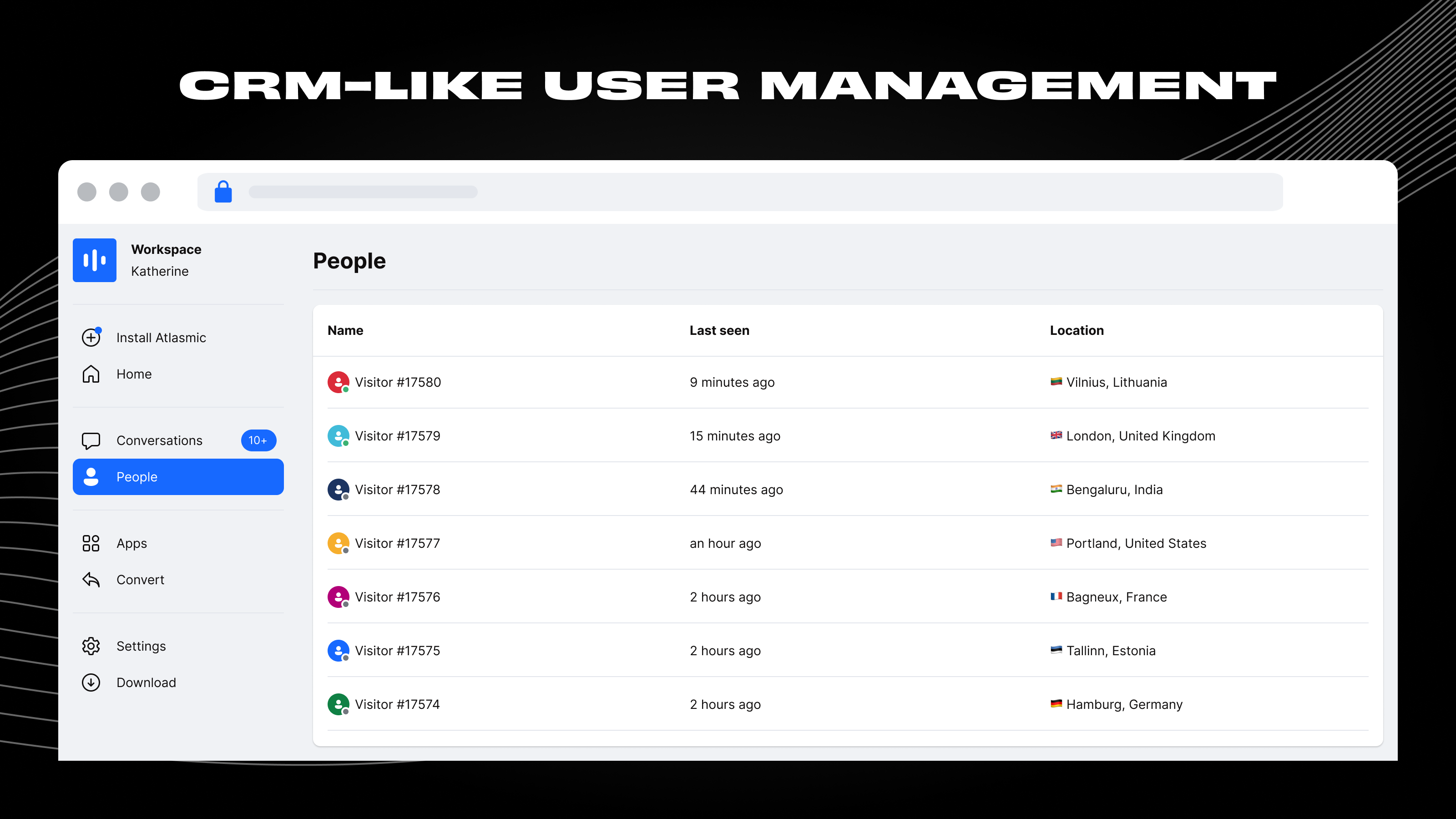CRM-like user managements