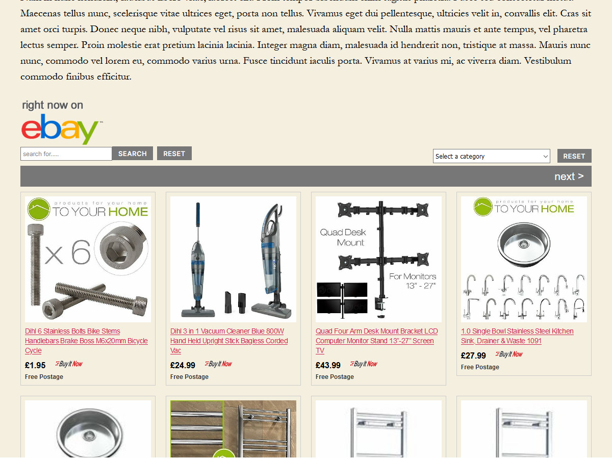 Feed on a Wordpress page
