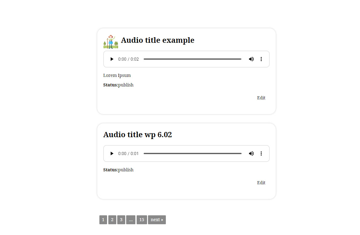 Settings and instructions page