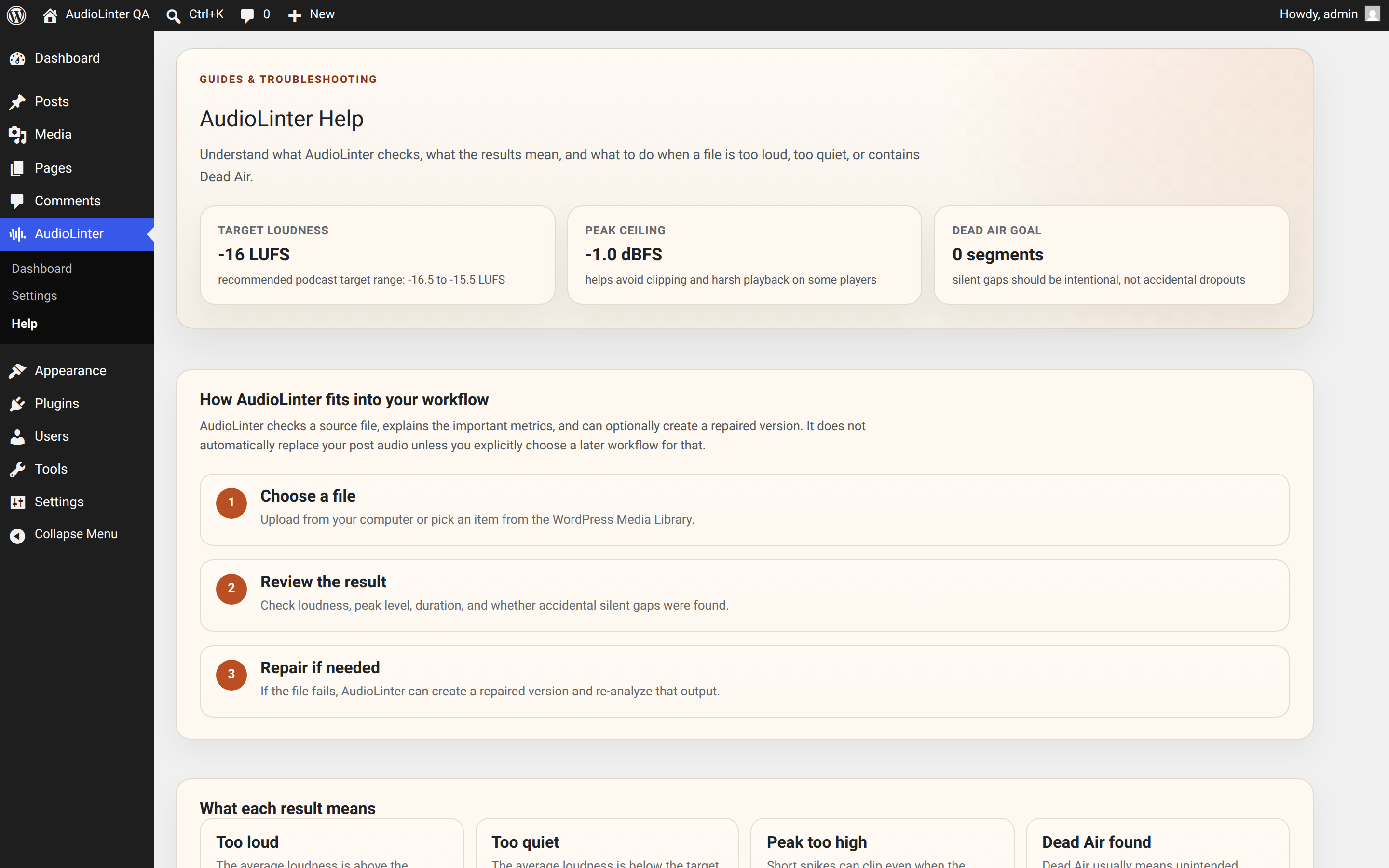 Help and support area for troubleshooting and workflow guidance.