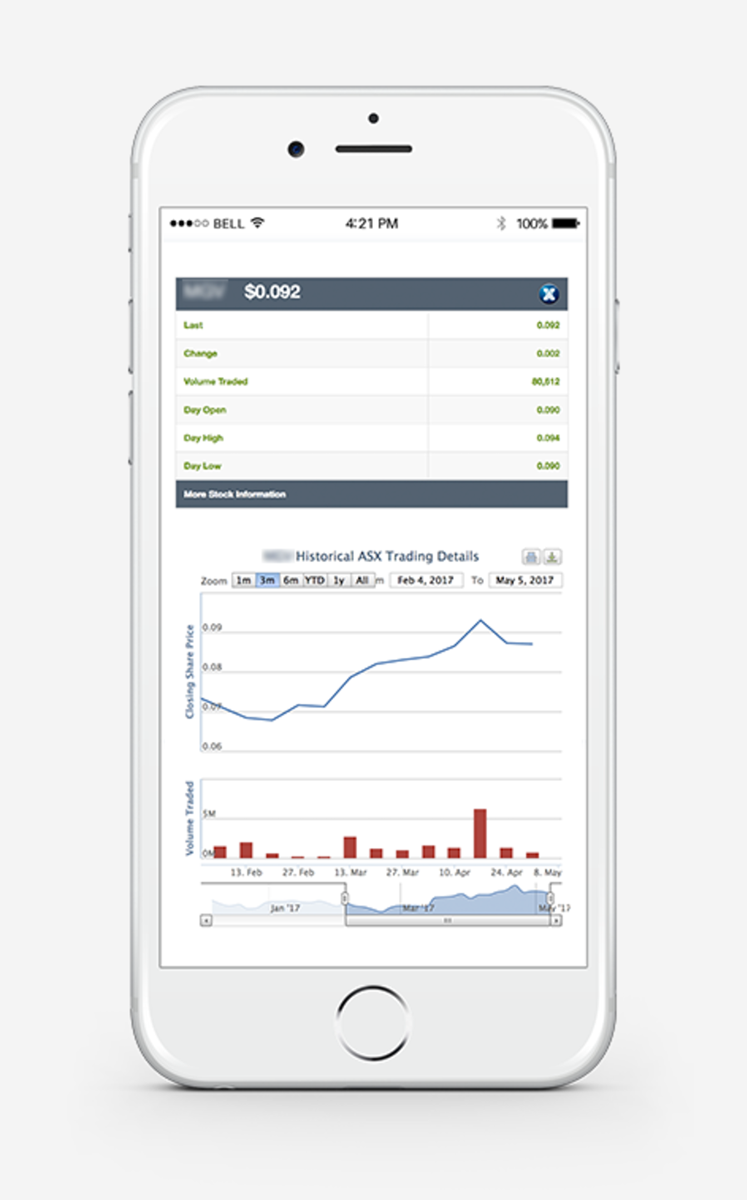 Mobile Responsive Share Price Info