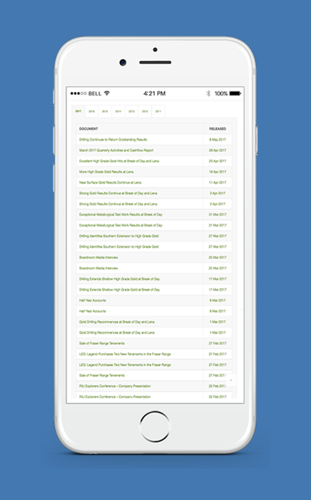 Mobile Responsive ASX Announcements