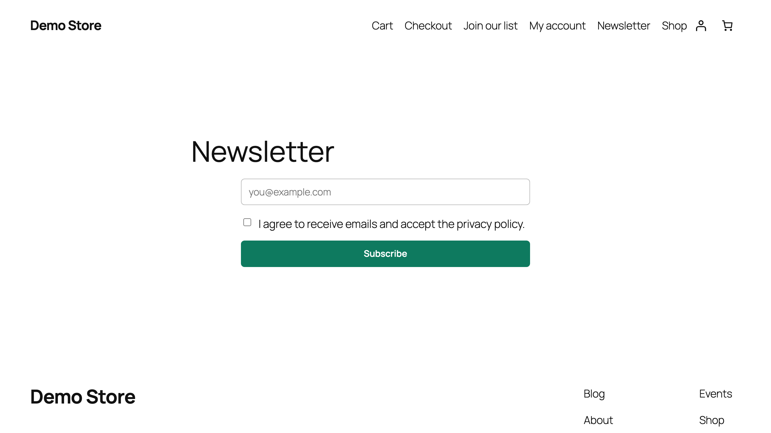 The subscribe form on the front end — theme-agnostic, rendered by the shortcode, block, or widget.