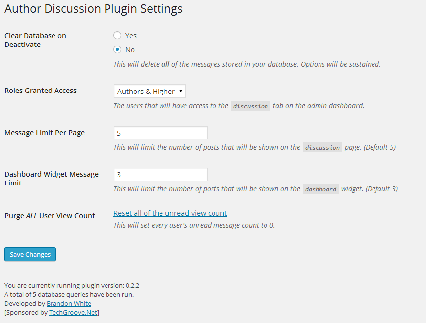 Global Plugin settings