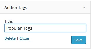 Backend Widget Area.