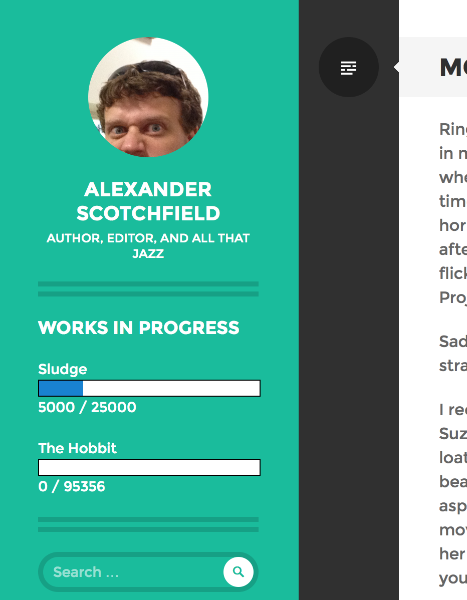 A demonstration of the widget activated on a main page using the