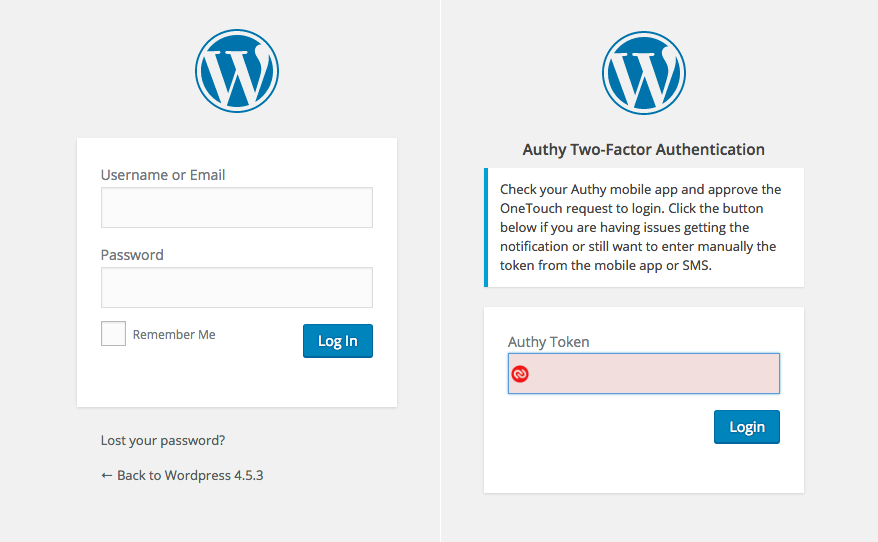 Authy Two-Factor Authentication.