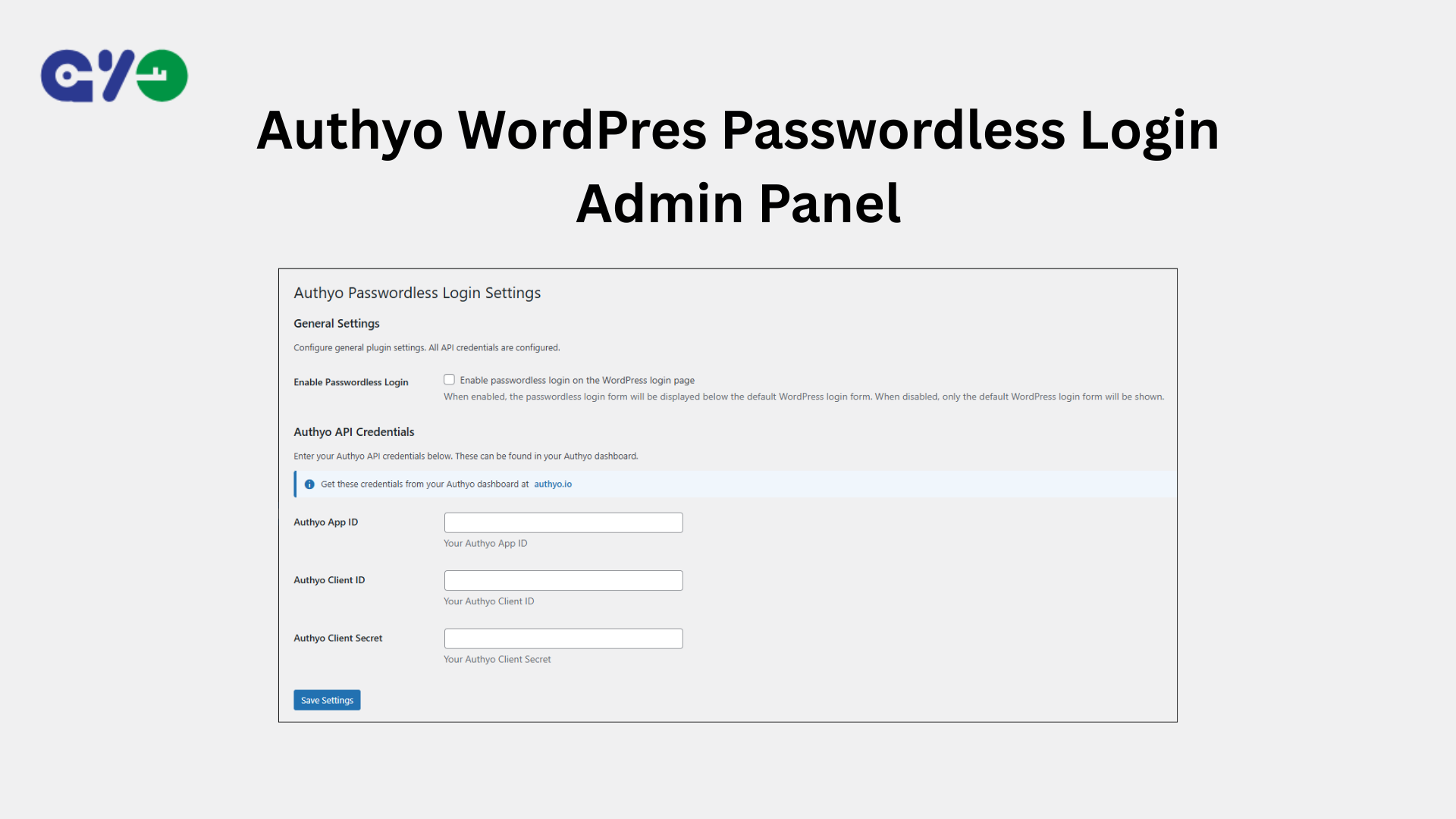 Authyo WordPress Passwordless Login Admin Panel