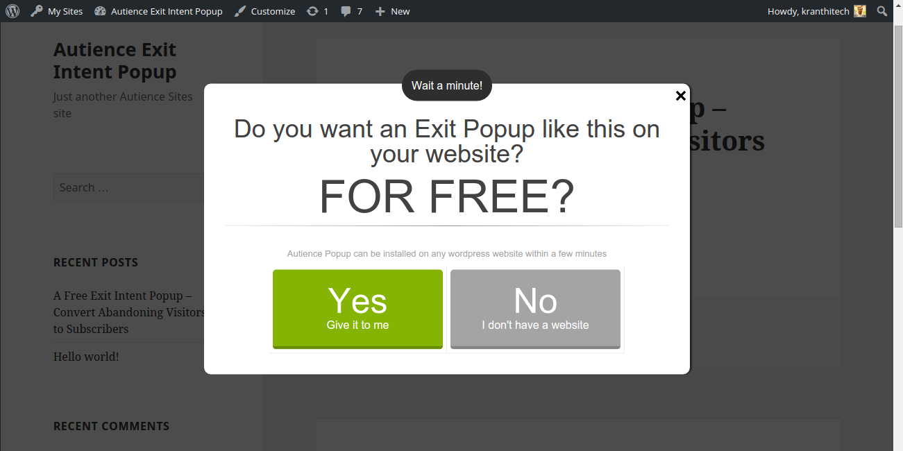This is how your popup looks in the centered layout.