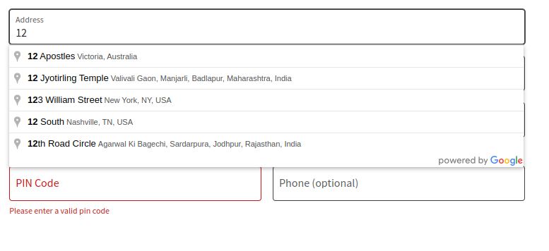 Plugin settings page with Google API key and field configuration
