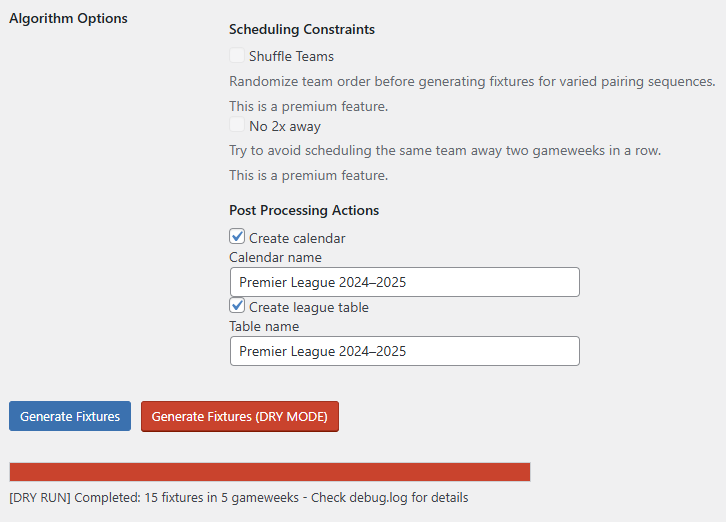 Debug / Dry Run mode available if needed.