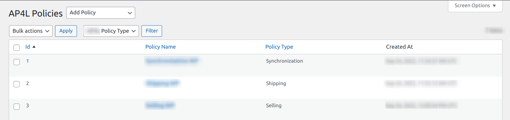 Policies section