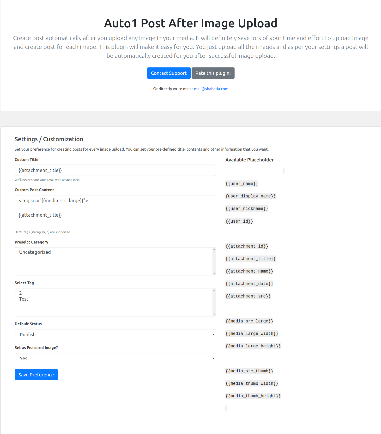 Configuration Page