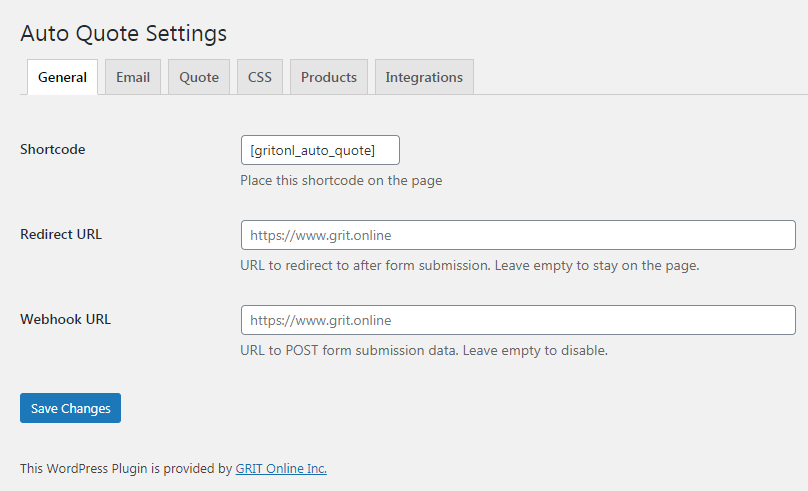 General settings