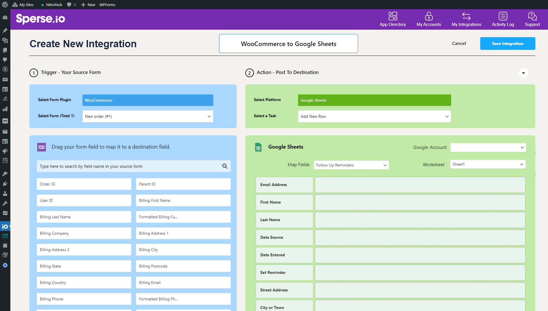 New Integration Mapping