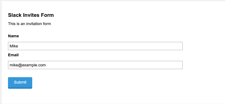 Sample gravity form in front end