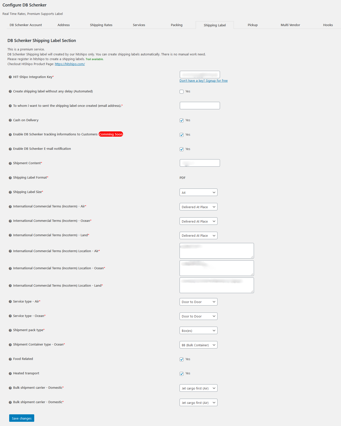 Output - DBS Shipping Rates in Shop.