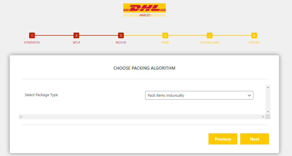 Configure packing algorithm.