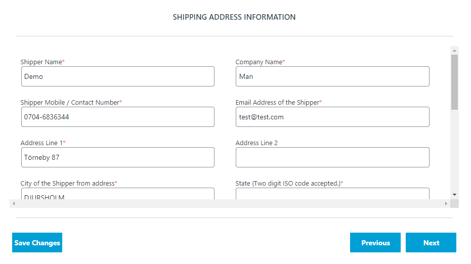PostNord Account integration settings.