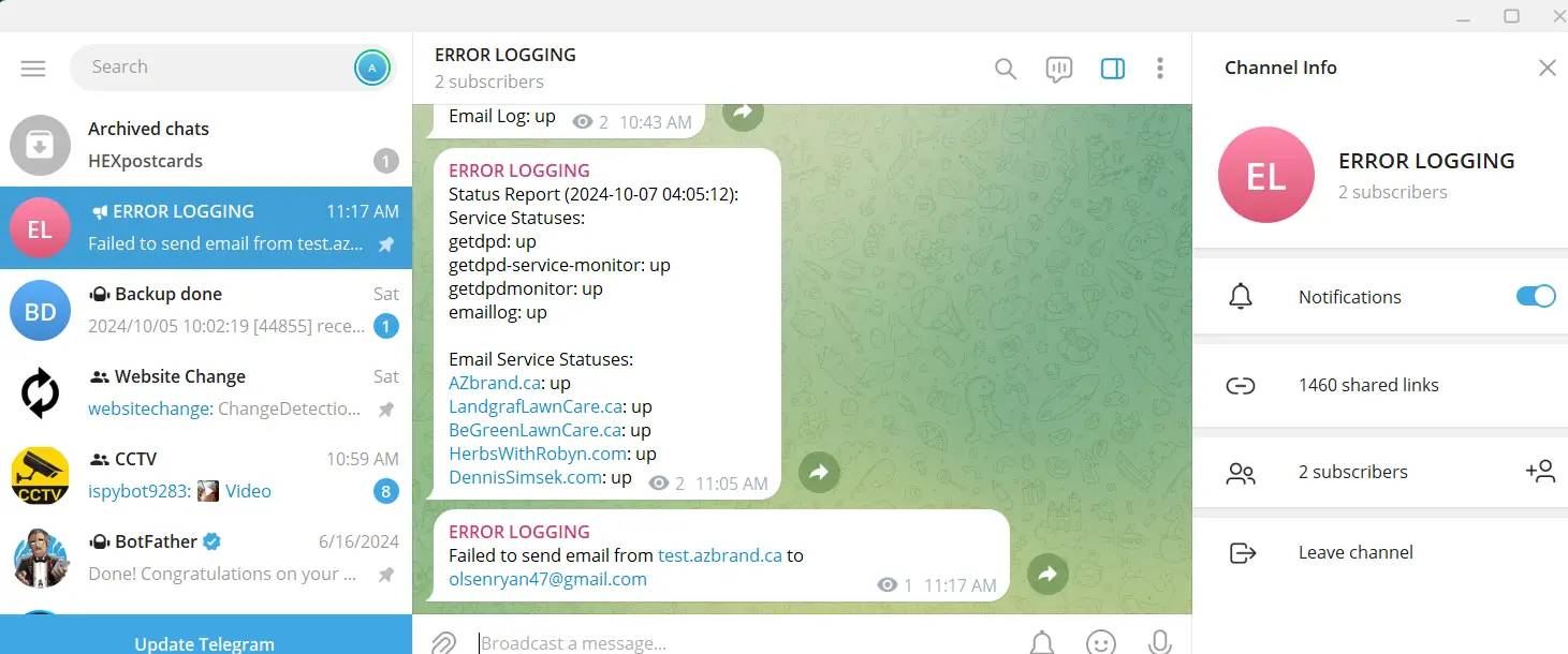 Notification on Failure