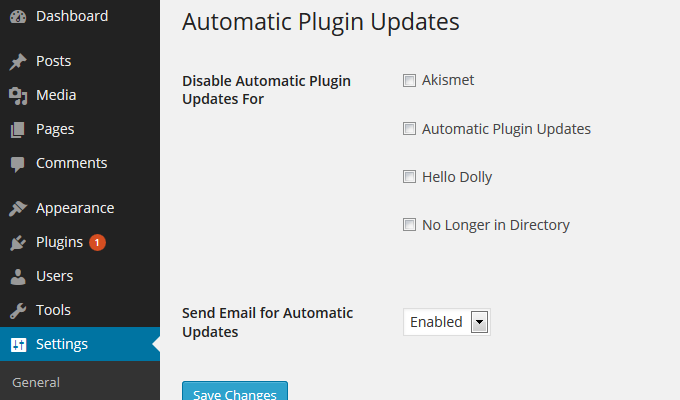 Settings Page