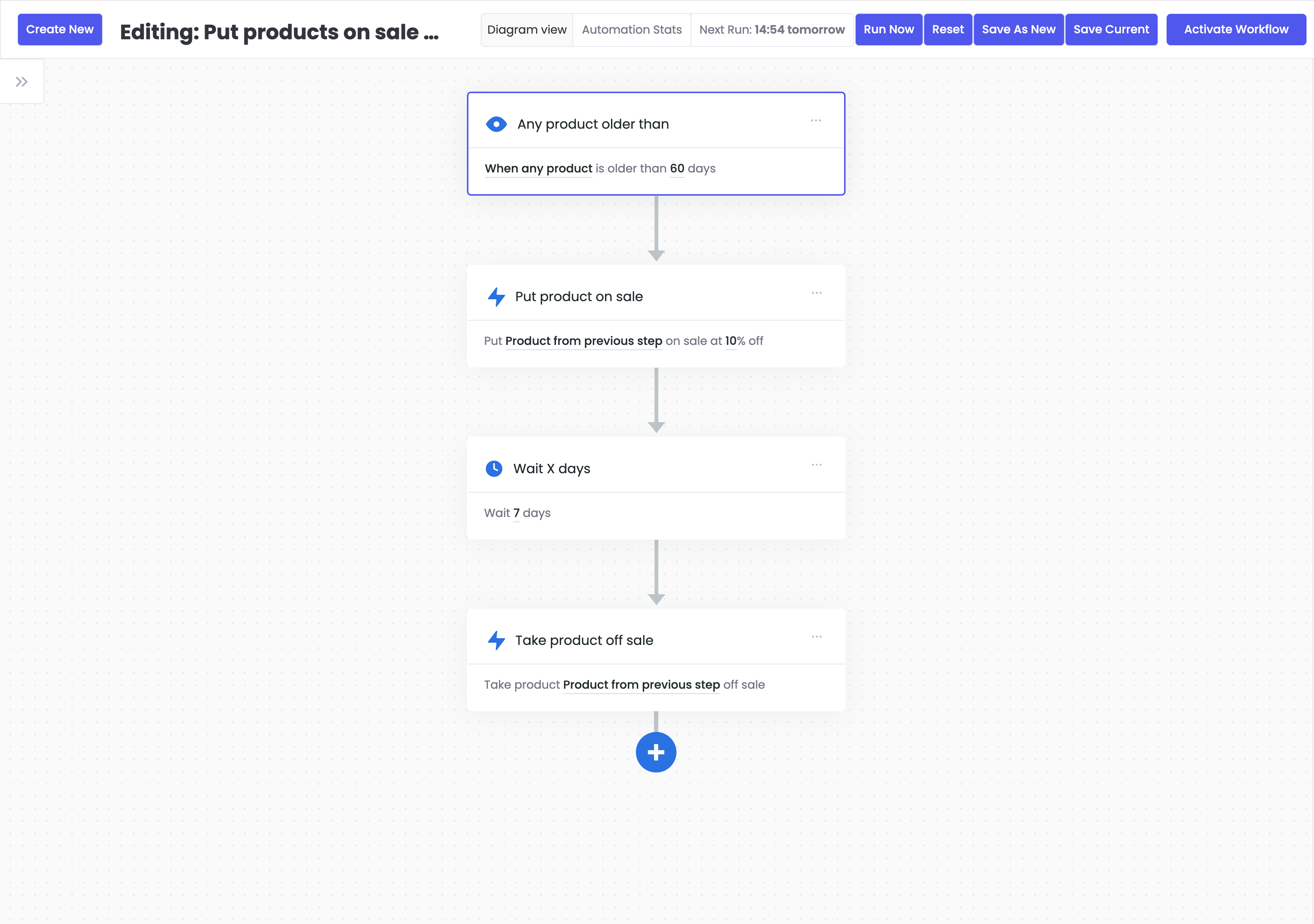 **Automation Example 4** - Put products on sale when 60 days old