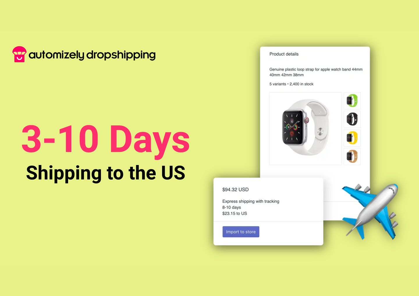 Provide expedited 3-10 days free shipping to the US and other countries with carriers like USPS, UPS, YunExpress and more.