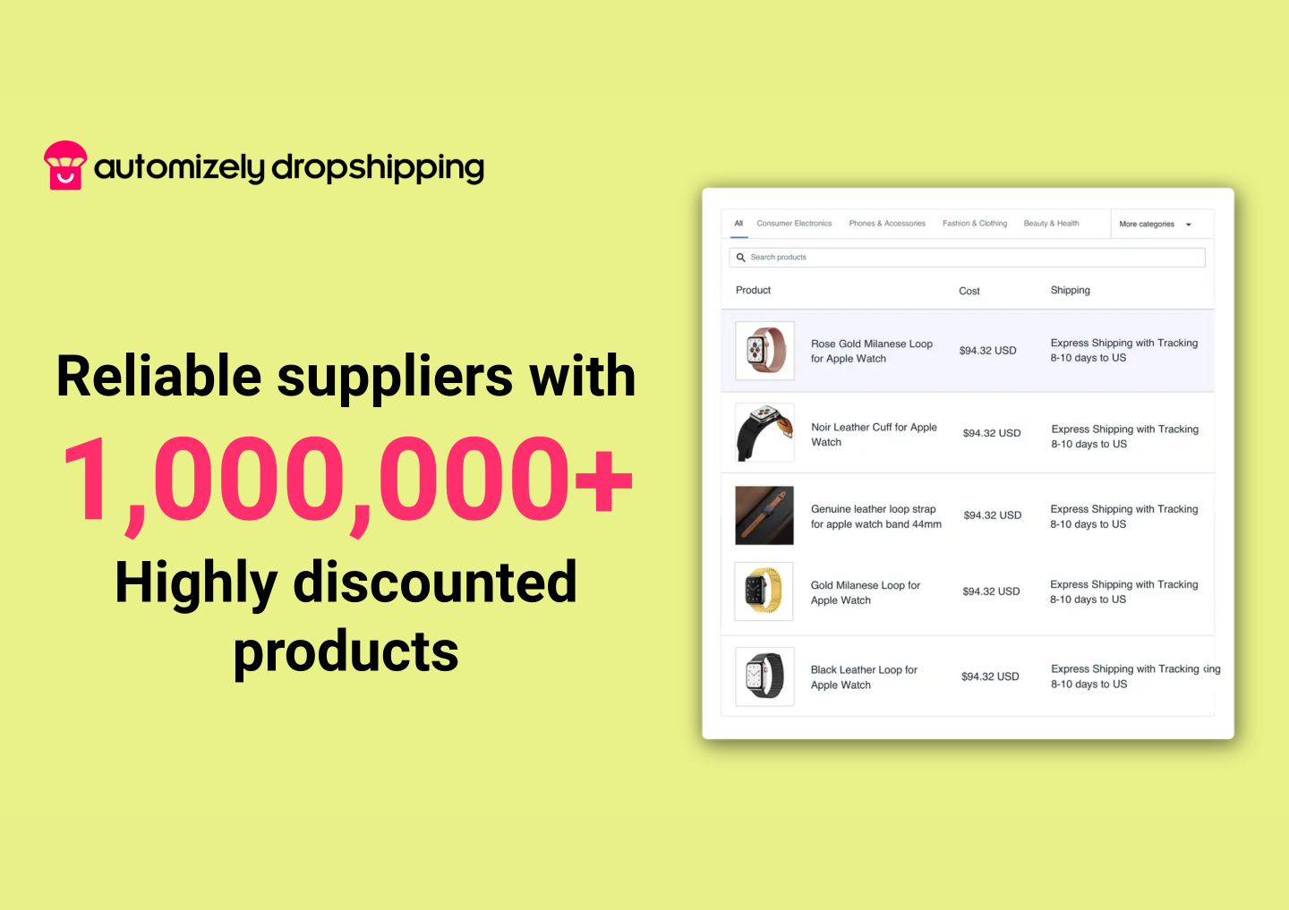 Easily find and import top-quality dropshipping products from trusted suppliers worldwide.