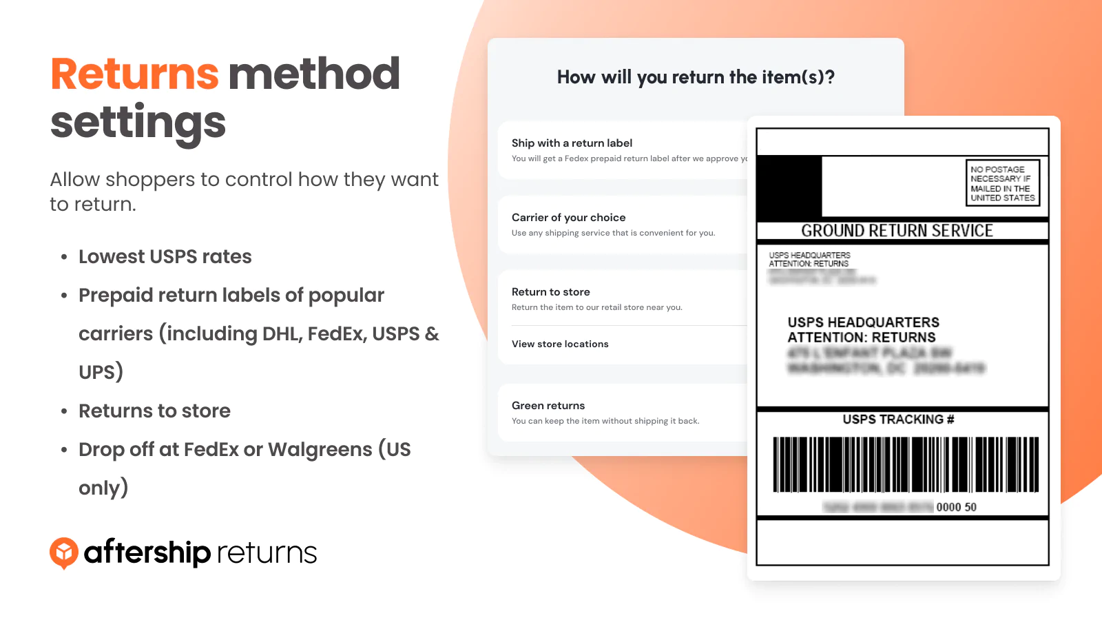 Returns method settings