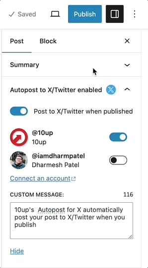 Autopost for X/Twitter sidebar panel.