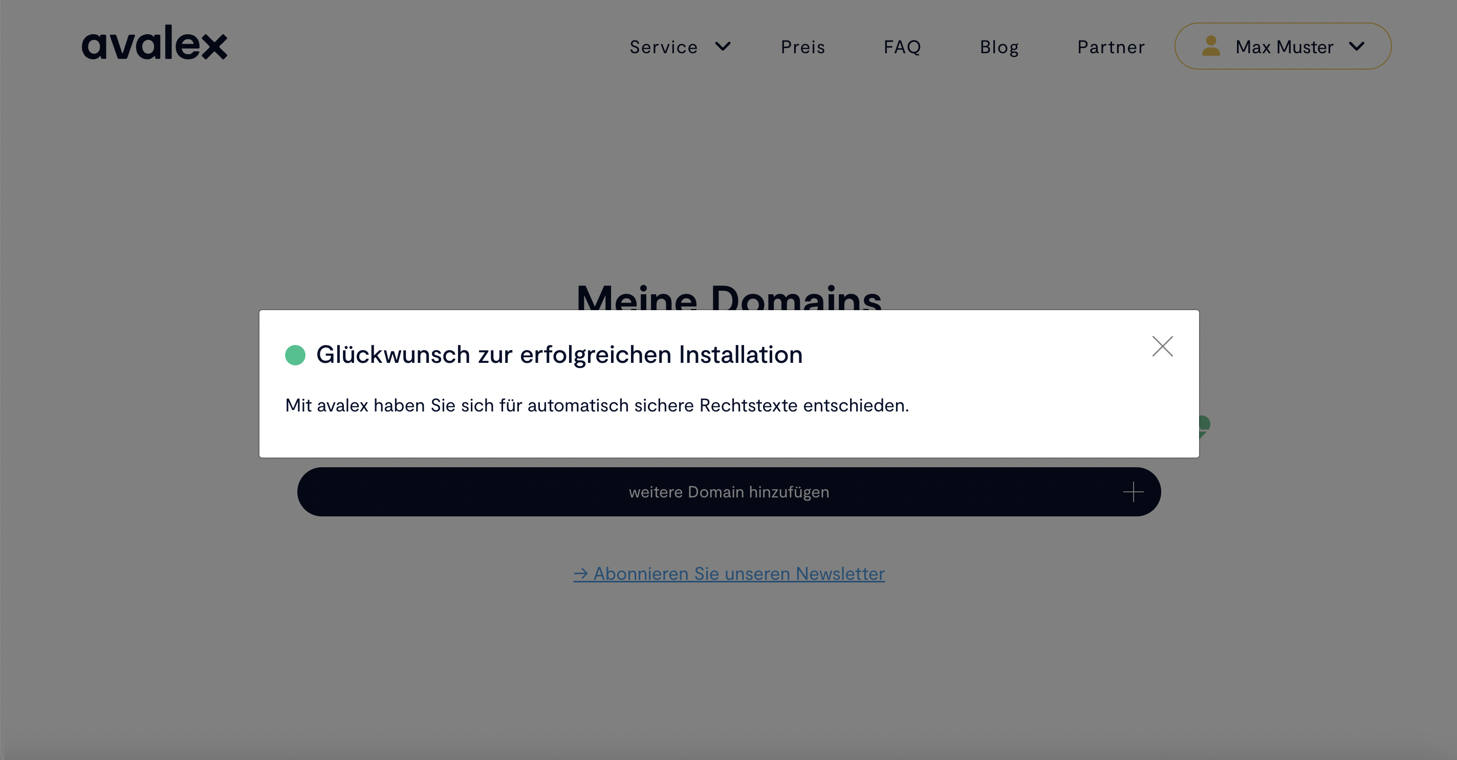 avalex prüft die Website live.