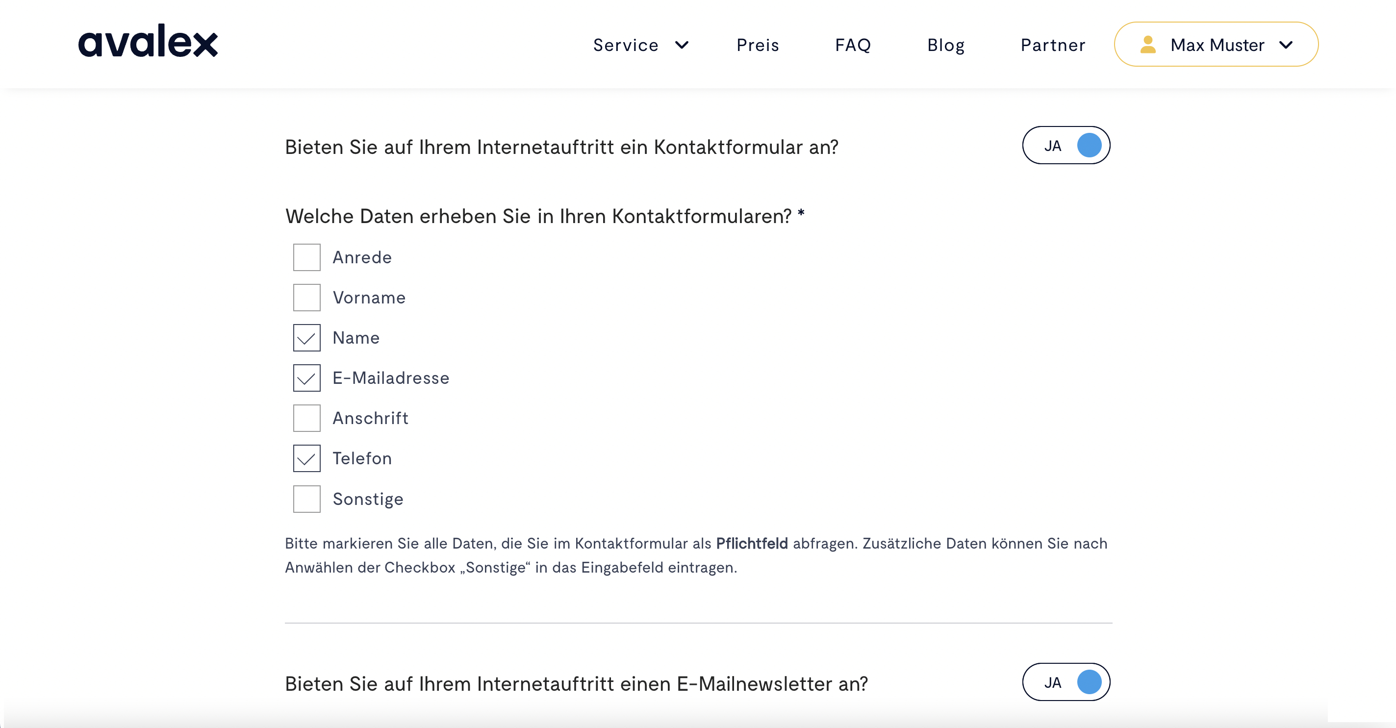 Installieren Sie das avalex Plugin für WordPress auf Ihrer Internetseite.