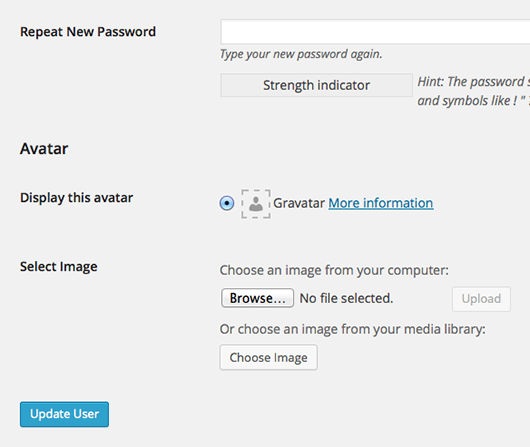 Avatar Manager options under the [Users Your Profile Screen](http://codex.wordpress.org/Users_Your_Profile_Screen).