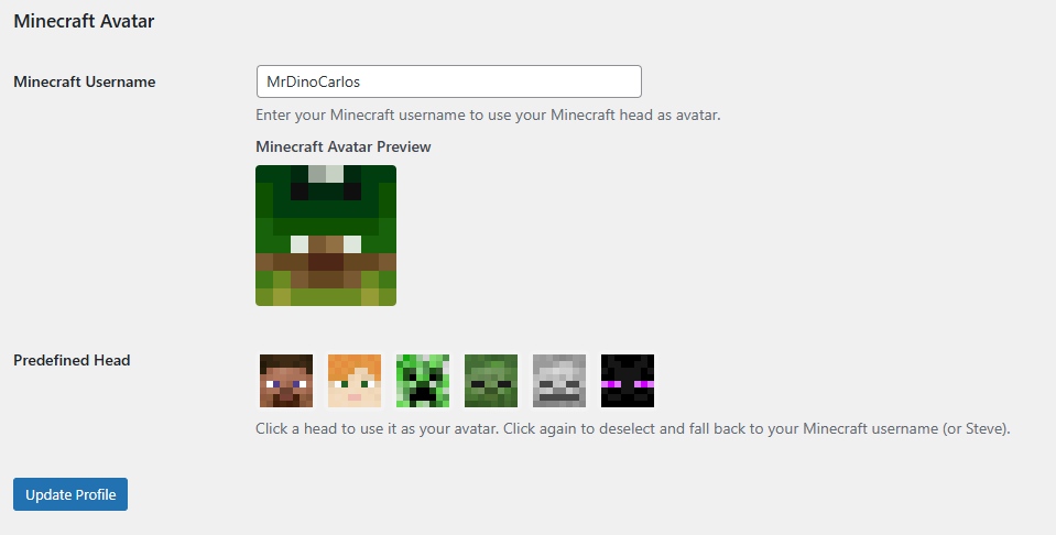 User Config - Player Custom Head