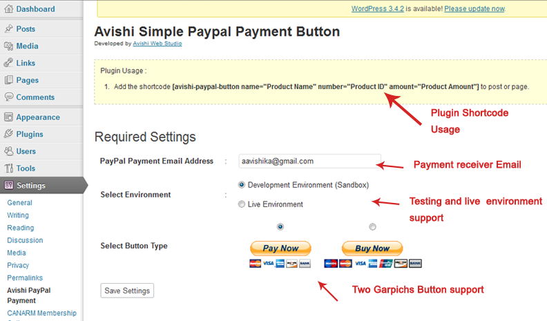 Admin option tab for plugin Configuration.