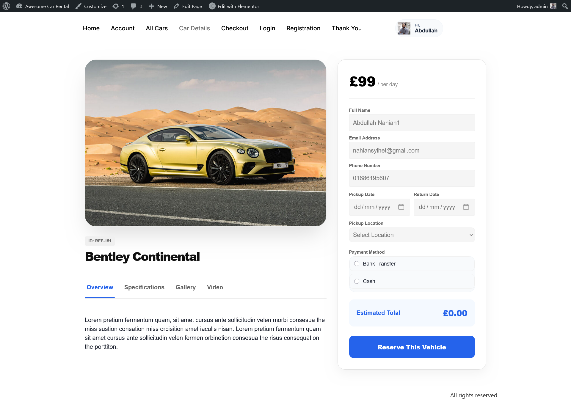 **Bookings: Reservation Control Center** - The master log for tracking all rental orders, managing customer pickup schedules, and updating live status labels.