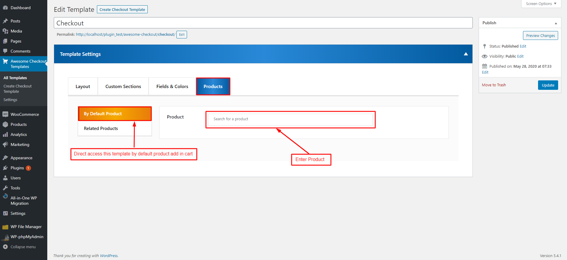 Plugin activation page