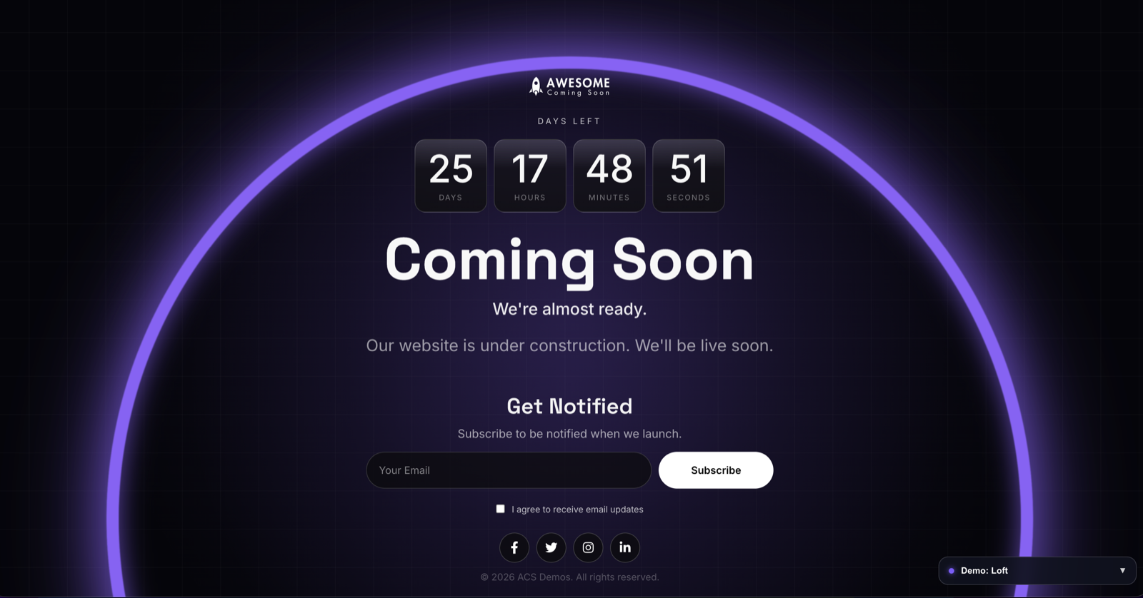 Template selection panel