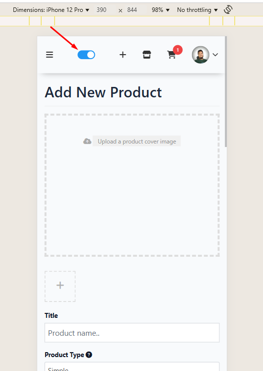 Mobile view and full-screen view.
