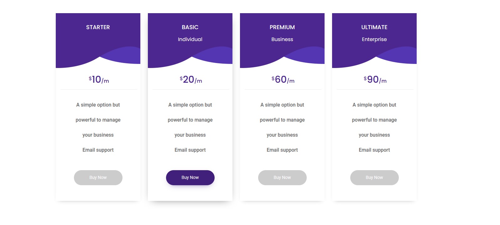 Pricing Table