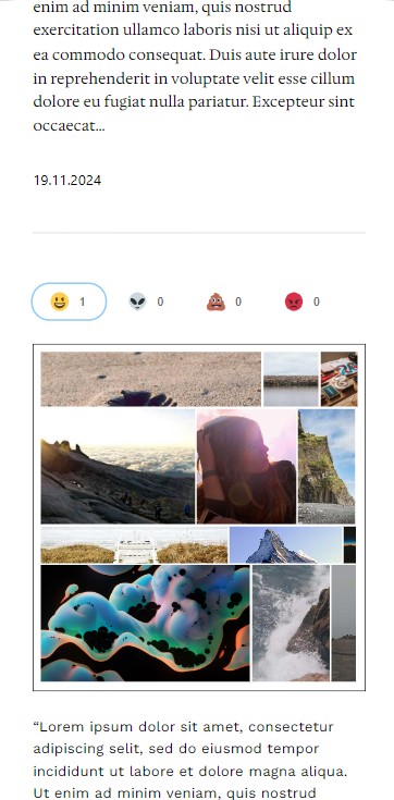 Awesome Emoji Reactions Mobile view