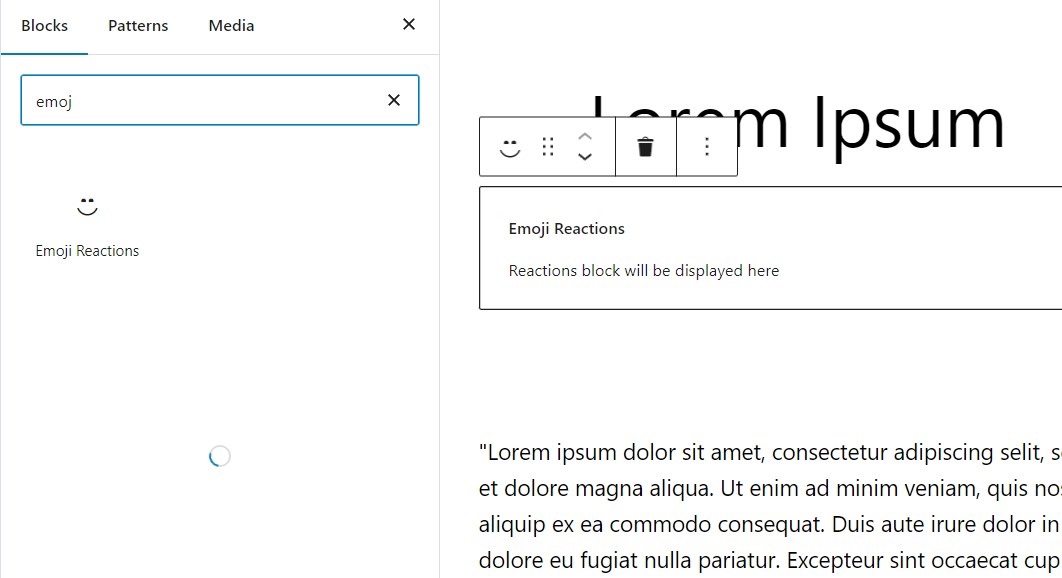 Emoji Reactions Gutenberg block