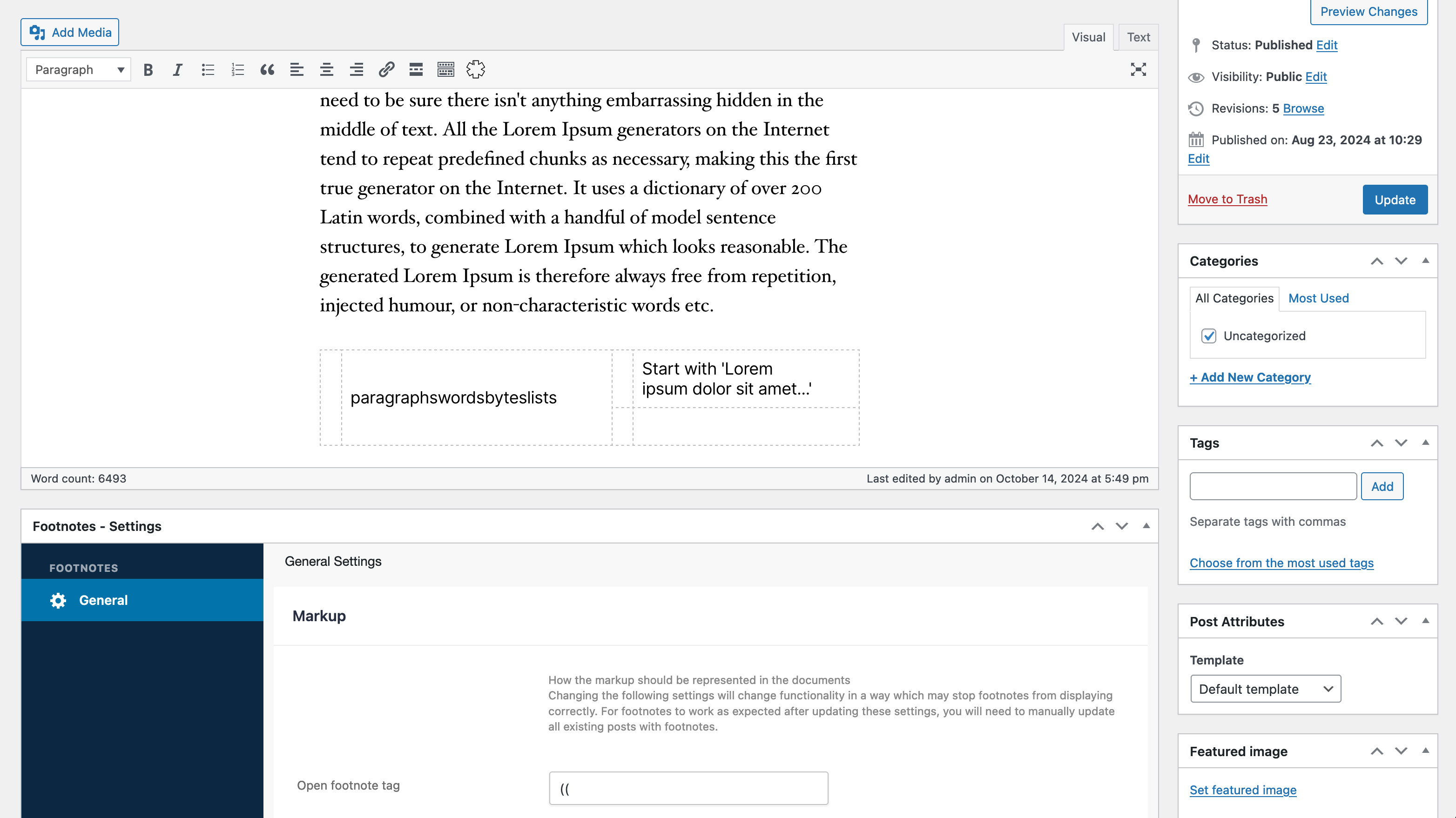 Plugin in standard editor