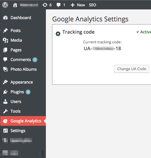 Manage the Google Analytics plugin settings in your admin