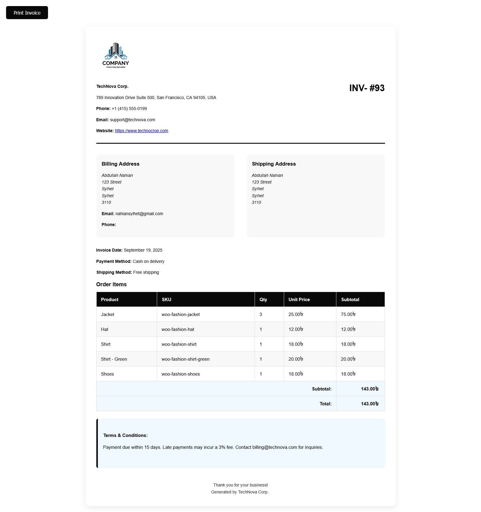 Invoice