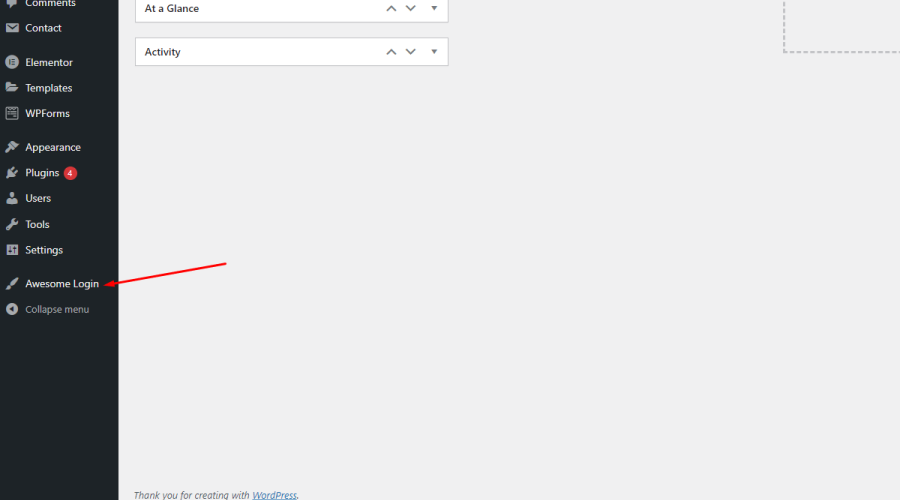 **Customize Settings**: The settings page in the WordPress admin dashboard where you can adjust the login page appearance.